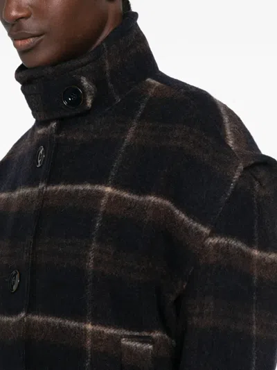 Sessun Check-pattern Button-up Jacket In Black