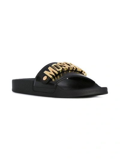 Shop Moschino - Pool Logo Slider Sandals