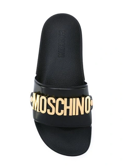 Shop Moschino - Pool Logo Slider Sandals