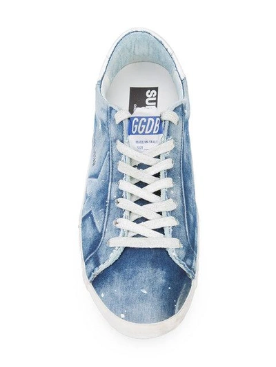 Shop Golden Goose Jeans 'super Star' Sneakers In Blue