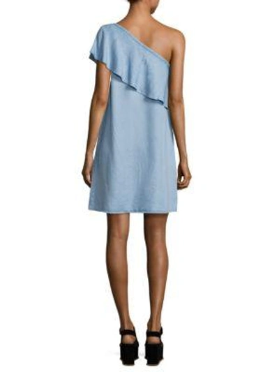 Shop 7 For All Mankind One Shoulder Ruffled Dress In Rio Vista