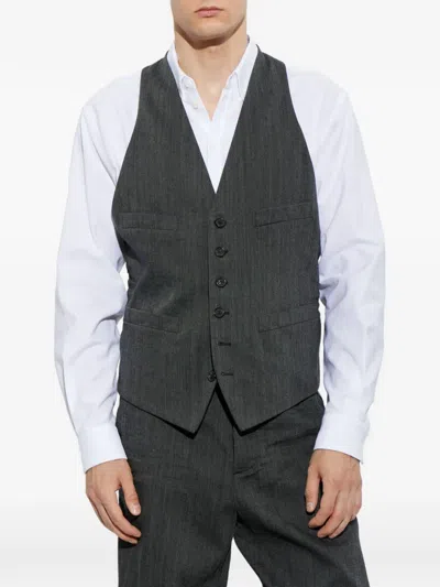 Dsquared2 Herringbone-pattern Waistcoat In Gray