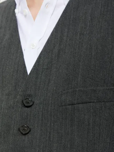 Dsquared2 Herringbone-pattern Waistcoat In Gray