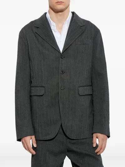 Dsquared2 Osaka Herringbone-pattern Notch-lapels Blazer In Gray