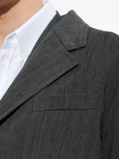 Dsquared2 Osaka Herringbone-pattern Notch-lapels Blazer In Gray