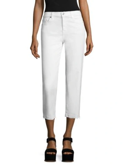 7 For All Mankind The Kiki Jeans W/ Released Hem, White In Luxe Lounge White