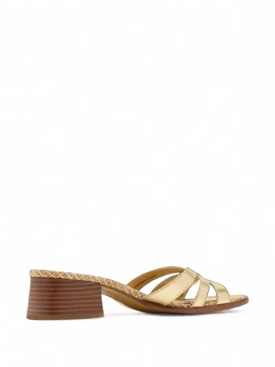 Sam Edelman Farrin Block Heel Sandal In Gold