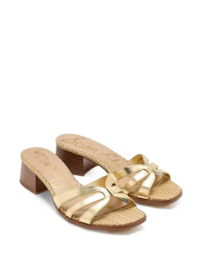 Sam Edelman Farrin Block Heel Sandal In Gold