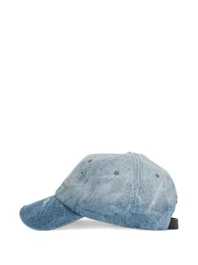 Feng Chen Wang Distressed-effect Washed Baseball Cap In Blue