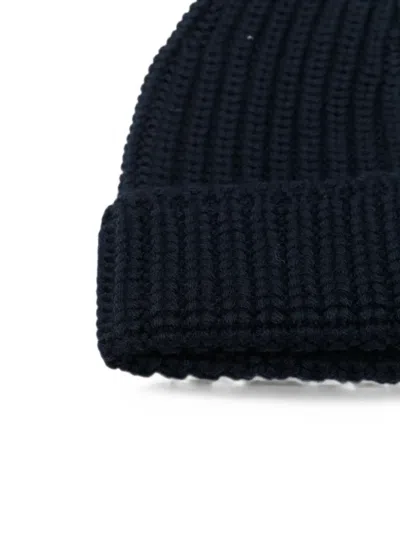 Gran Sasso Ribbed-knit Wool Beanie Hat In Blue
