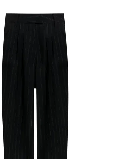 Off-white Pinstripe-pattern Trousers In Black