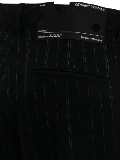 Off-white Pinstripe-pattern Trousers In Black