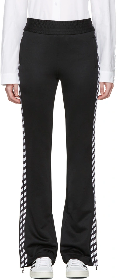 Off-white Black Diagonal Side Track Pants In Black & White
