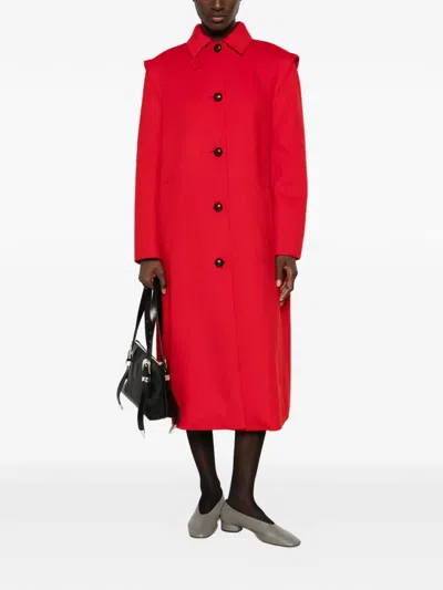 Weekend Max Mara Button-up Coat In Red