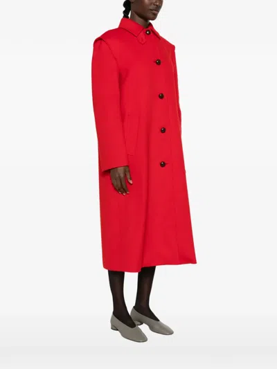 Weekend Max Mara Button-up Coat In Red