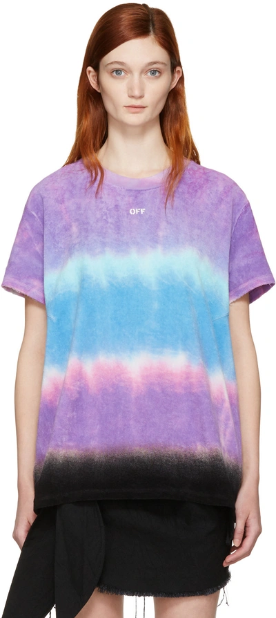 Off-white Printed Tie-dyed Micro Modal T-shirt