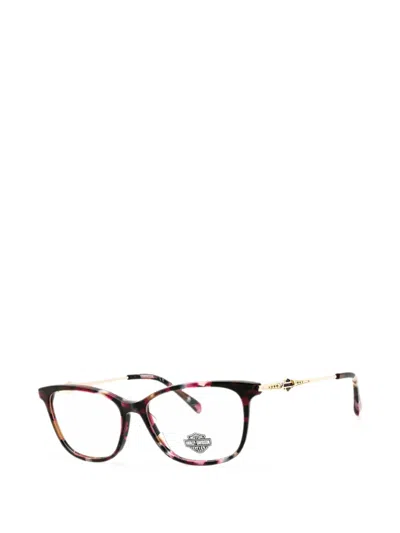 Harley-davidson Rectangle-frame Glasses In 브라운