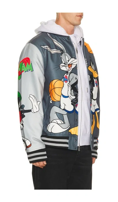 Reason Space Jam Varsity Jacket In Grey