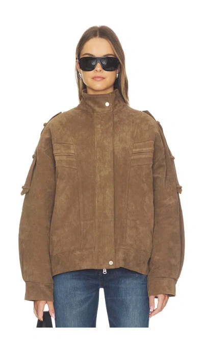 Source Unknown Tova Bomber Jacket In Khaki