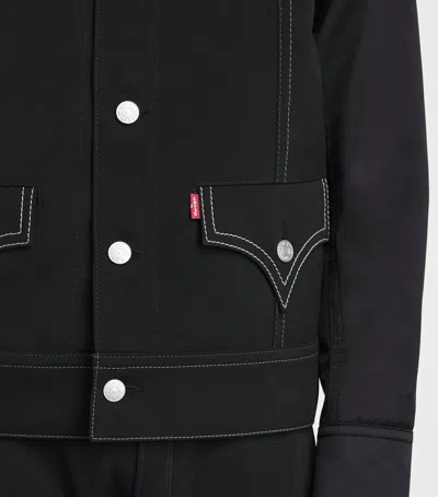 Junya Watanabe Black Drill Jacket With Wool Lining In Black