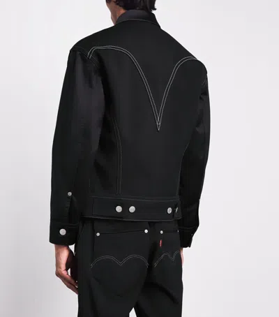 Junya Watanabe Black Drill Jacket With Wool Lining In Black