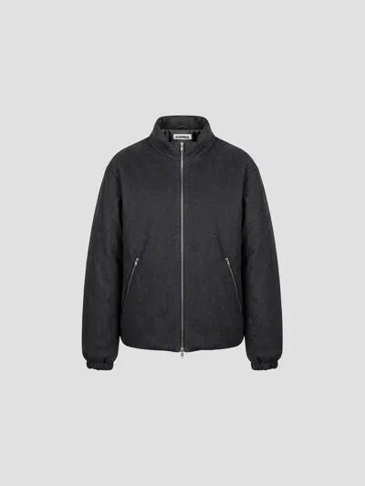 Jil Sander Goose Down Puffer Jacket In Wool In Black