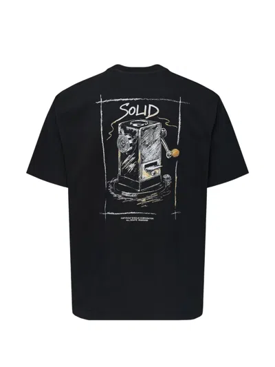 Solid Homme Sharpener-graphic T-shirt In Black