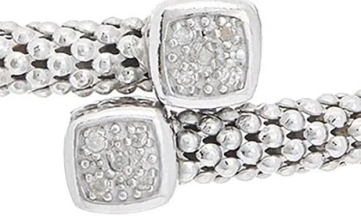 Meshmerise Sterling Silver Mesh Bangle In White/ Silver