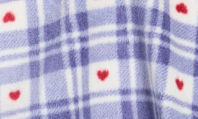 Thread & Supply Plaid Fleece Pullover In Ivory Blue Multi
