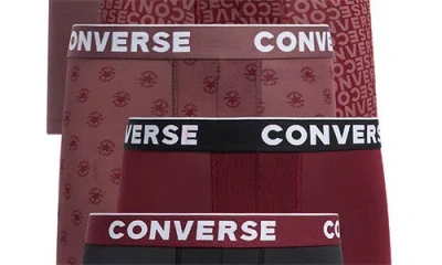 Converse Assorted 5-pack Boxer Briefs In Deep Bordeaux