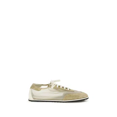 Dear Frances Mesh And Suede Sneaker In Neutral