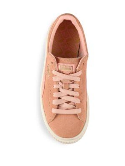 Shop Puma Suede Platform Sneakers In Pink
