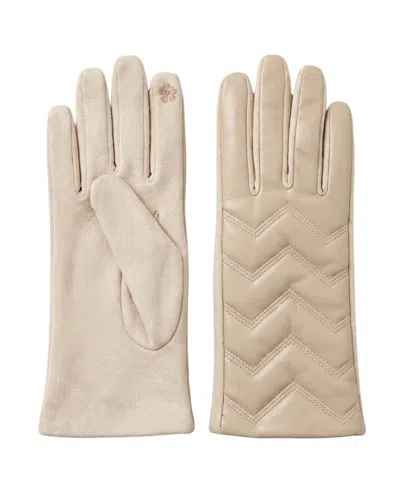 Marcus Adler Zig Zig Leather Glove In Bone
