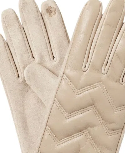 Marcus Adler Zig Zig Leather Glove In Bone