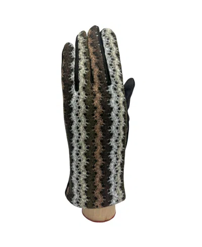Marcus Adler Open Weave Suede Gloves In Multi