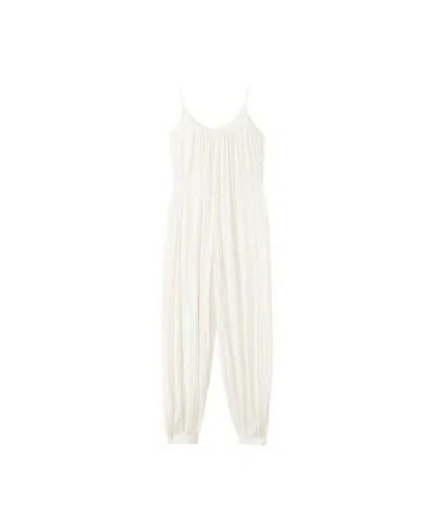 Mango Belted Romper In White