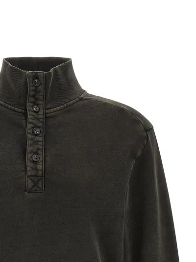 Entire Studios Buttoned Turtleneck Sweatshirt In Black