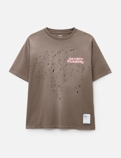 Satisfy Mothtech Distressed T-shirt In Brown/褐色/브라운/ブラウン