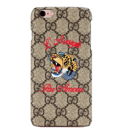 Gucci Women's Print L'aveugle Par Amour Iphone 6 In Brown In Taupe | ModeSens
