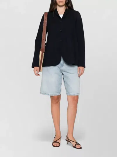 Apuntob Button-up Notched-lapel Blazer In Blue
