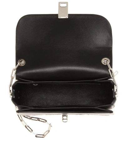 Shop Valentino Garavani Loveblade Leather Shoulder Bag In Black