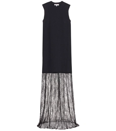 Shop Mcq By Alexander Mcqueen Sleeveless Dress With Lace In Darkest Llack