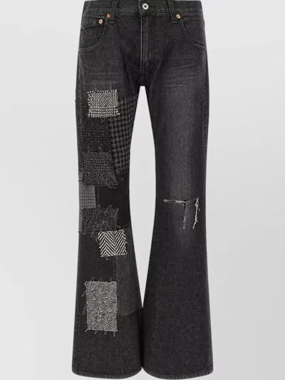 Junya Watanabe Patchwork Denim Jeans In Black