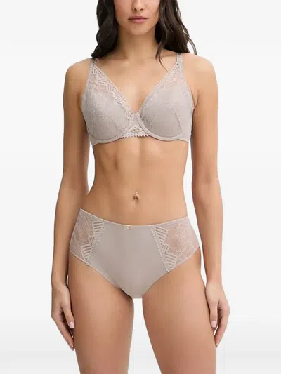 Chantelle Lace-embellished Underwired Bra In Multi