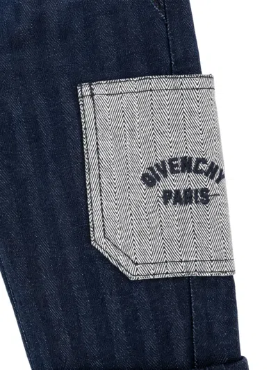 HERRINGBONE-PATTERN PATCH-POCKET JEANS