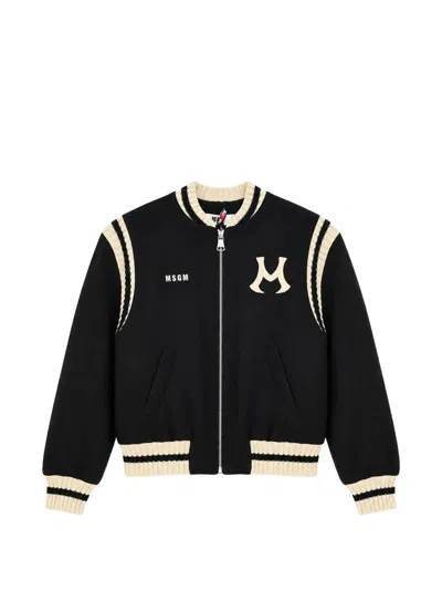 LOGO-PATCH BOMBER JACKET