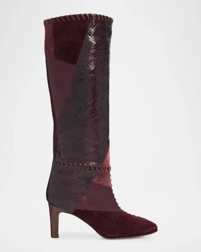 Zimmermann Alchemy 75mm Patchwork Leather Knee-high Boots In Multi