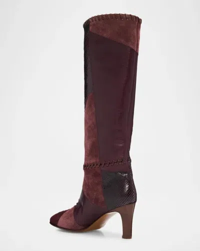 Zimmermann Alchemy 75mm Patchwork Leather Knee-high Boots In Multi