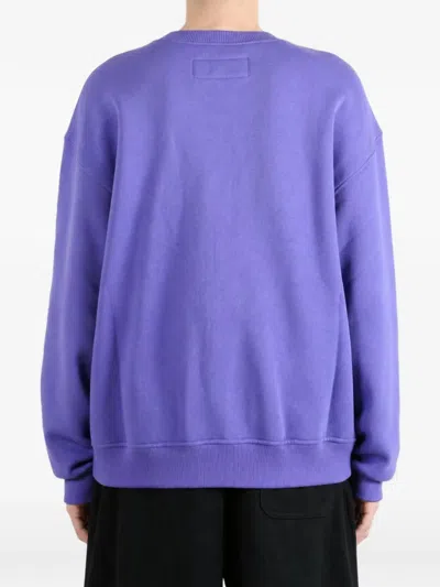 Erl Crest-patchwork Sweater In Purple