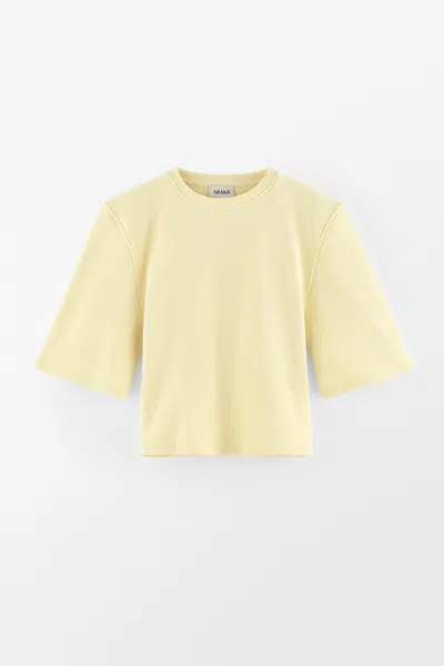 Arakii Structured Shoulder T-shirt In Yellow